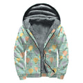 Retro Air Balloon Pattern Print Sherpa Lined Zip Up Hoodie