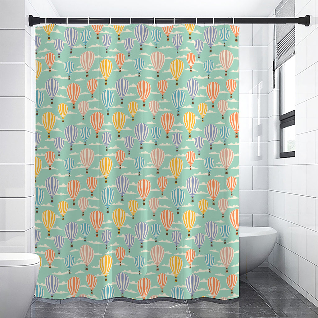 Retro Air Balloon Pattern Print Shower Curtain