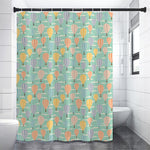 Retro Air Balloon Pattern Print Shower Curtain