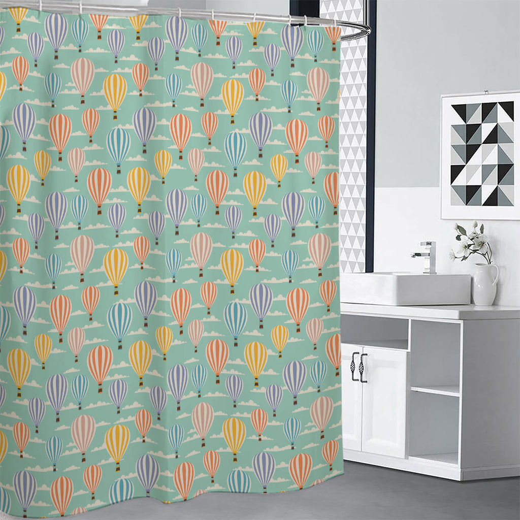 Retro Air Balloon Pattern Print Shower Curtain