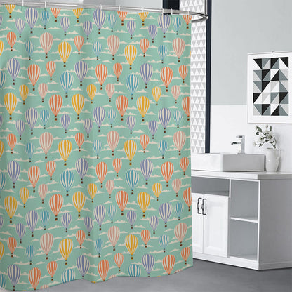 Retro Air Balloon Pattern Print Shower Curtain