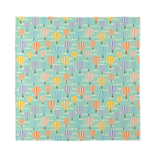Retro Air Balloon Pattern Print Silk Bandana