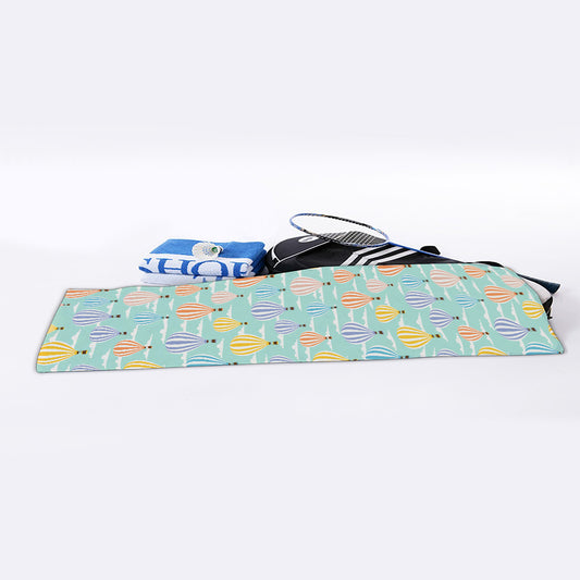 Retro Air Balloon Pattern Print Sports Towel