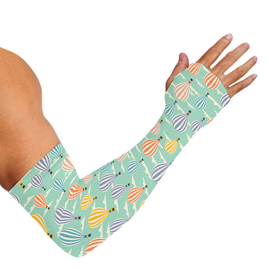 Retro Air Balloon Pattern Print Sun Protection Arm Sleeves
