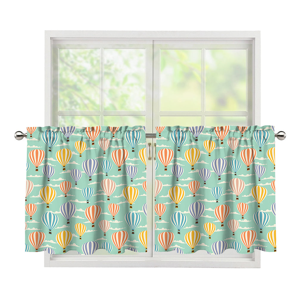 Retro Air Balloon Pattern Print Tier Curtains