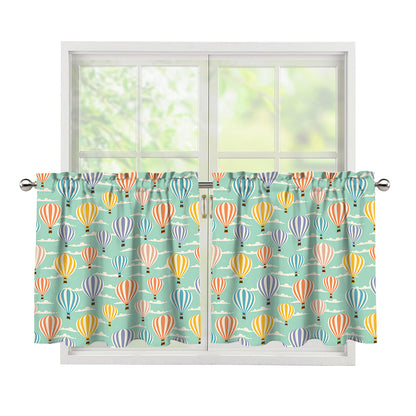 Retro Air Balloon Pattern Print Tier Curtains