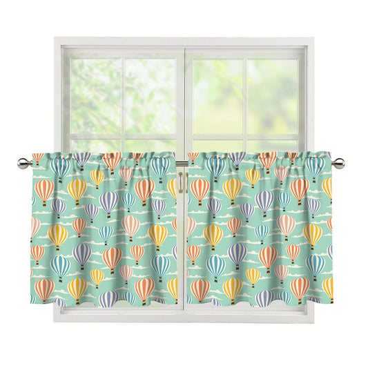 Retro Air Balloon Pattern Print Tier Curtains