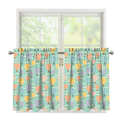Retro Air Balloon Pattern Print Tier Curtains