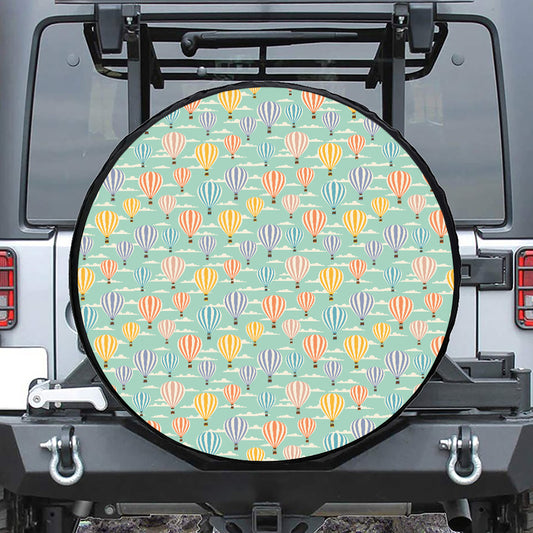 Retro Air Balloon Pattern Print Tire Cover