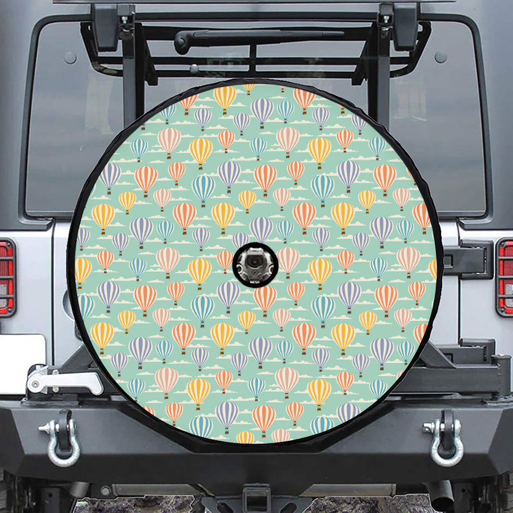 Retro Air Balloon Pattern Print Tire Cover With Camera Hole