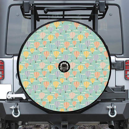 Retro Air Balloon Pattern Print Tire Cover With Camera Hole