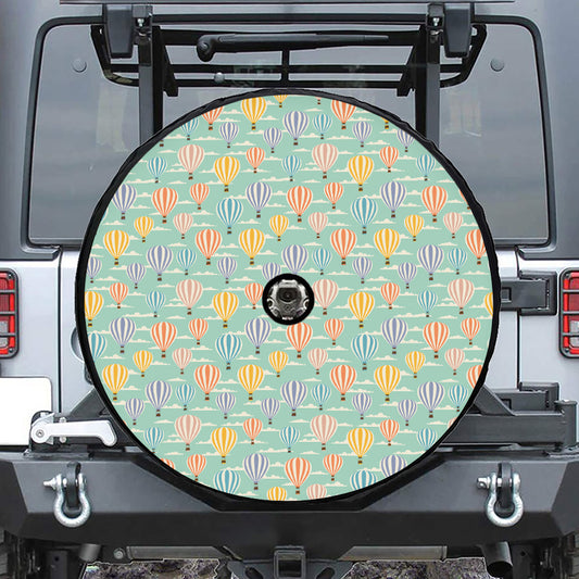 Retro Air Balloon Pattern Print Tire Cover With Camera Hole