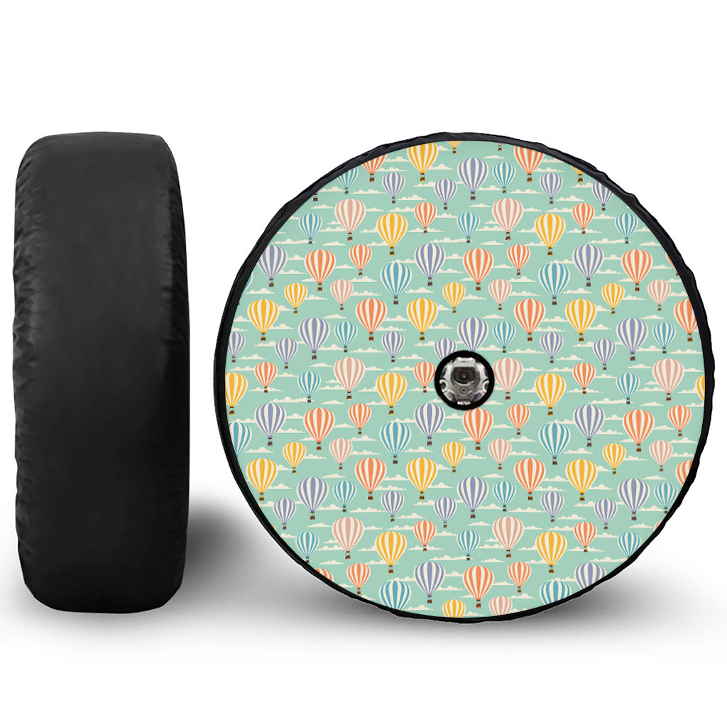 Retro Air Balloon Pattern Print Tire Cover With Camera Hole