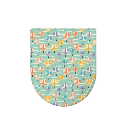 Retro Air Balloon Pattern Print Toilet Lid Cover