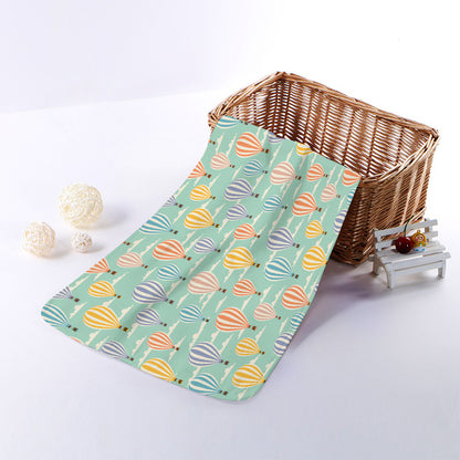 Retro Air Balloon Pattern Print Towel
