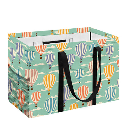 Retro Air Balloon Pattern Print Utility Tote Bag