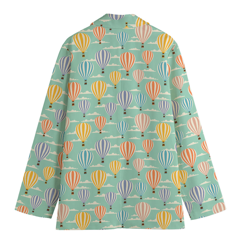 Retro Air Balloon Pattern Print Women's Blazer