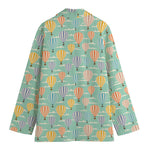 Retro Air Balloon Pattern Print Women's Blazer