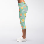 Retro Air Balloon Pattern Print Women's Capri Leggings