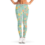 Retro Air Balloon Pattern Print Women's Leggings