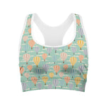 Retro Air Balloon Pattern Print Women's Sports Bra