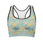 Retro Air Balloon Pattern Print Women's Sports Bra