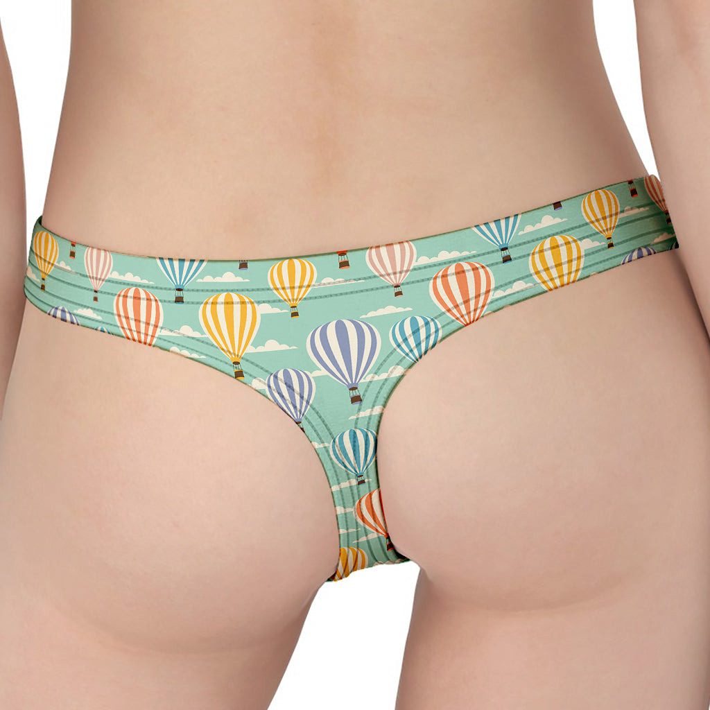 Retro Air Balloon Pattern Print Women's Thong