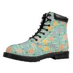 Retro Air Balloon Pattern Print Work Boots