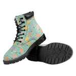 Retro Air Balloon Pattern Print Work Boots