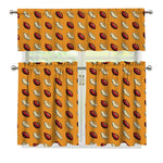 Retro American Football Ball Print 3 Piece Kitchen Curtains