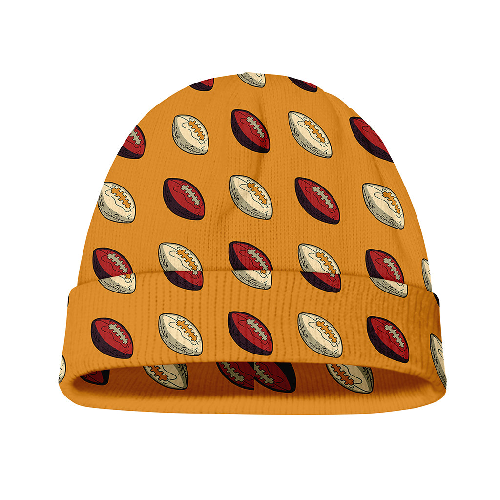 Retro American Football Ball Print Beanie
