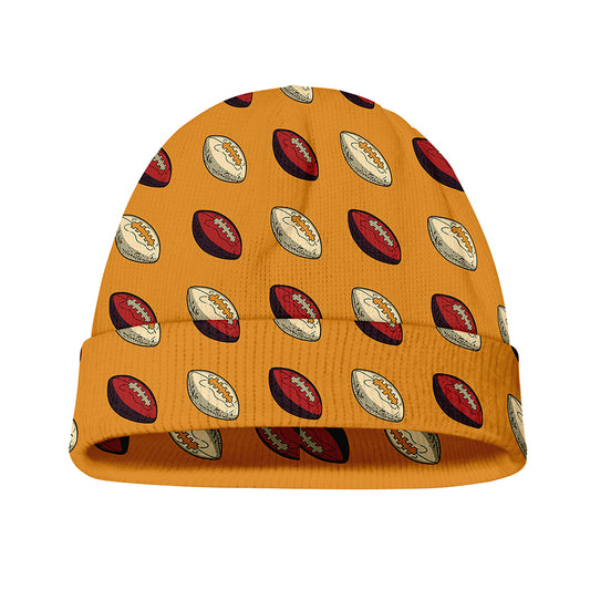 Retro American Football Ball Print Beanie