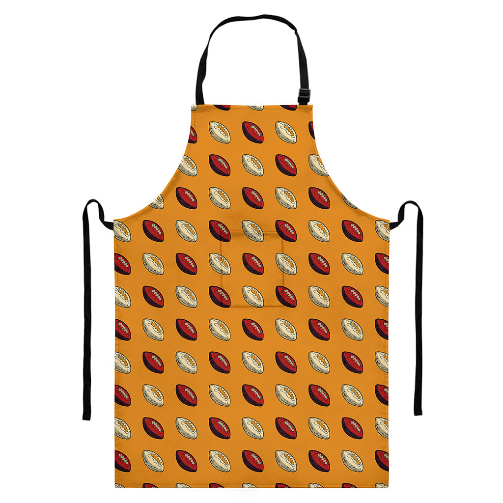 Retro American Football Ball Print Bib Apron With Pocket