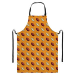 Retro American Football Ball Print Bib Apron With Pocket