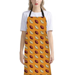 Retro American Football Ball Print Bib Apron With Pocket