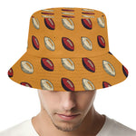 Retro American Football Ball Print Bucket Hat
