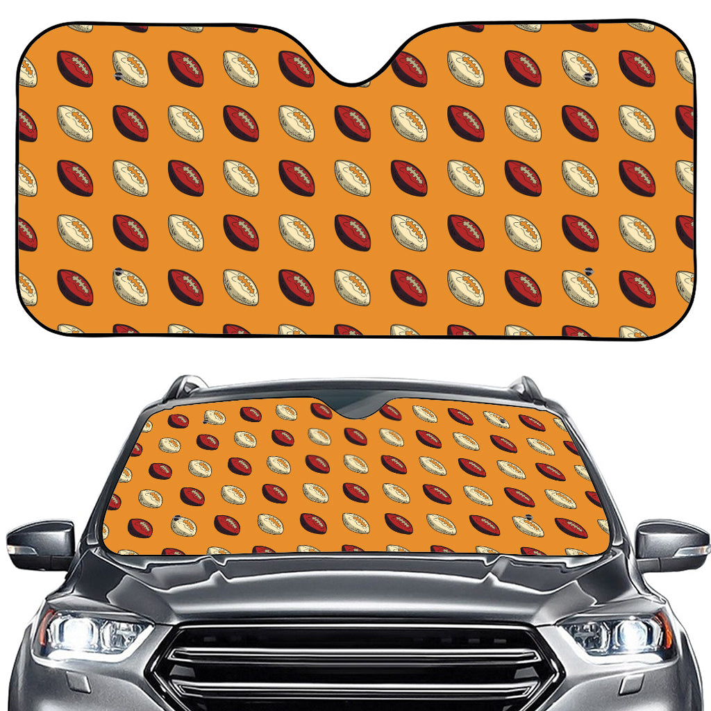 Retro American Football Ball Print Car Windshield Sun Shade