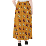 Retro American Football Ball Print Chiffon Maxi Skirt