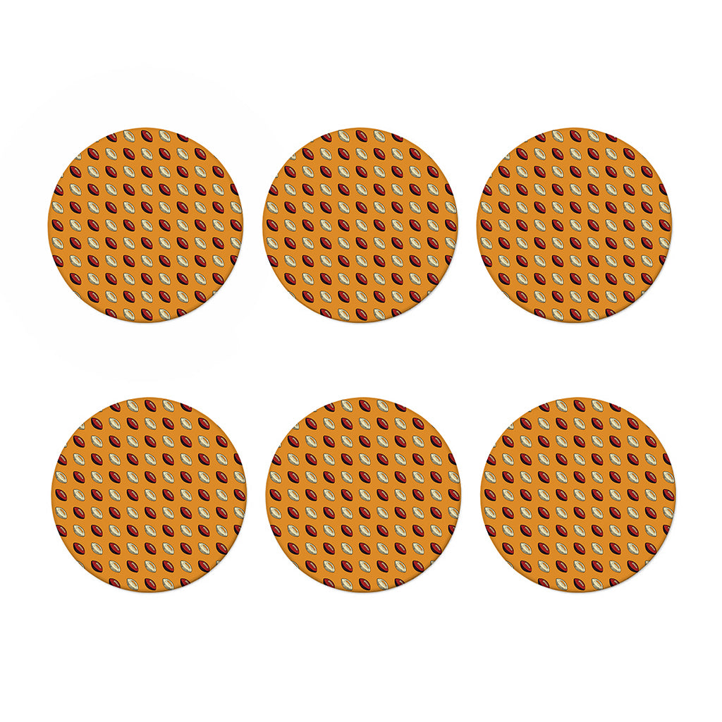 Retro American Football Ball Print Coaster Set