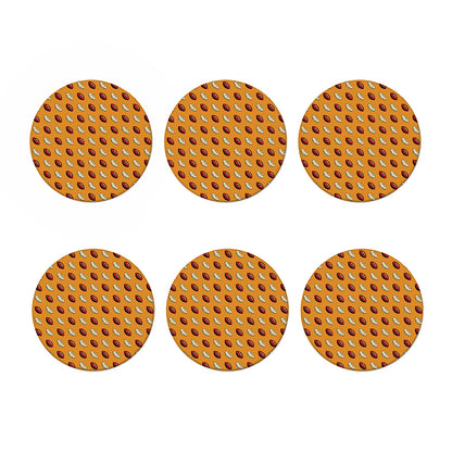 Retro American Football Ball Print Coaster Set