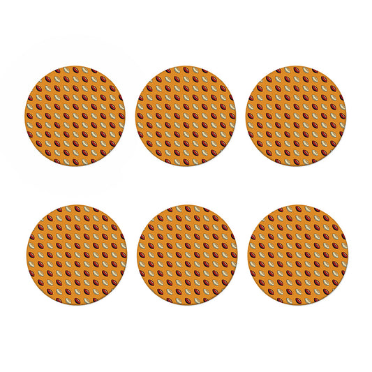 Retro American Football Ball Print Coaster Set