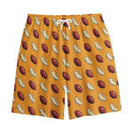 Retro American Football Ball Print Cotton Shorts