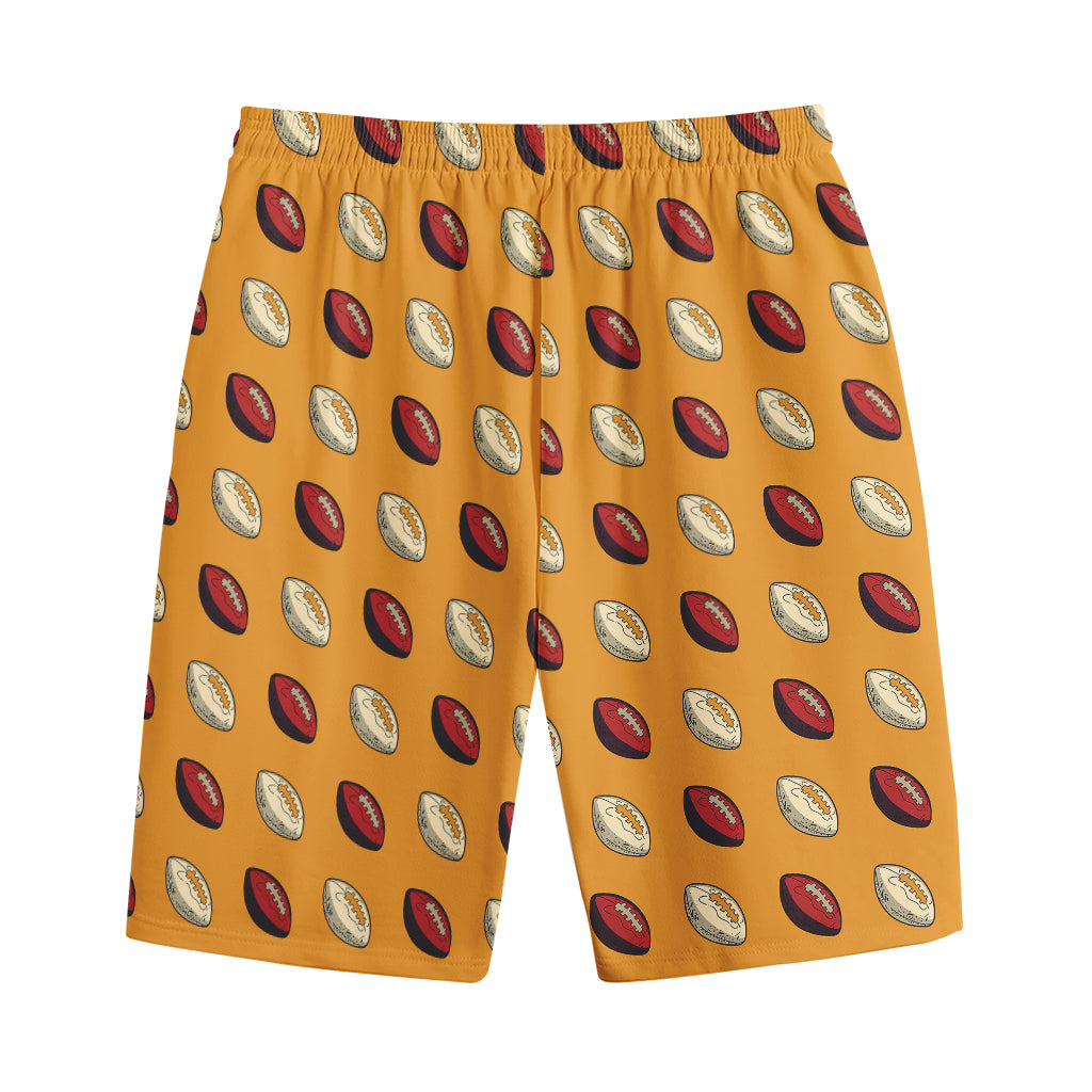 Retro American Football Ball Print Cotton Shorts