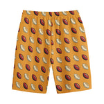 Retro American Football Ball Print Cotton Shorts