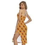 Retro American Football Ball Print Cross Back Cami Dress