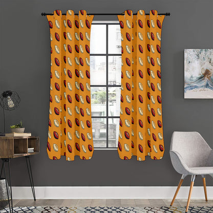 Retro American Football Ball Print Curtain
