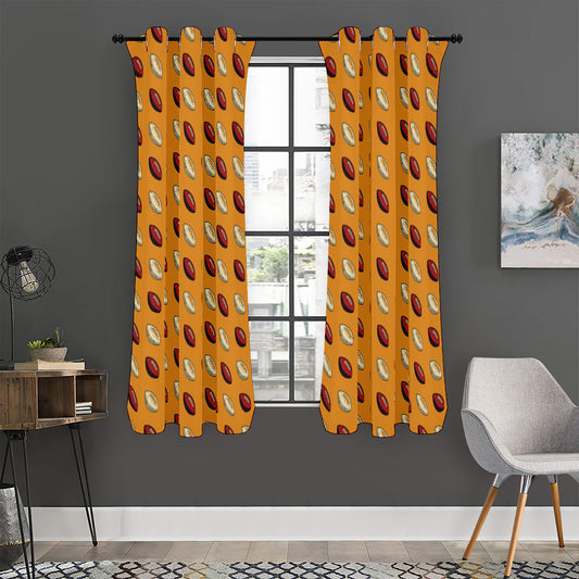 Retro American Football Ball Print Curtain