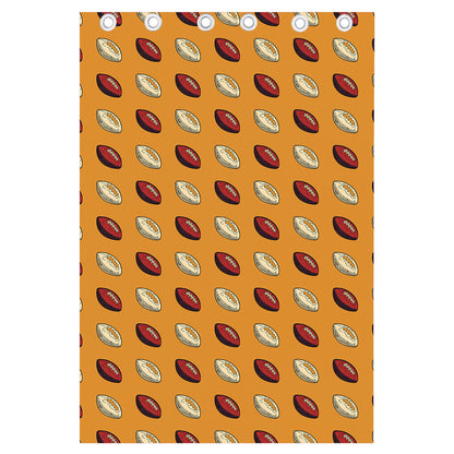 Retro American Football Ball Print Curtain