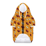 Retro American Football Ball Print Dog Zip Up Hoodie