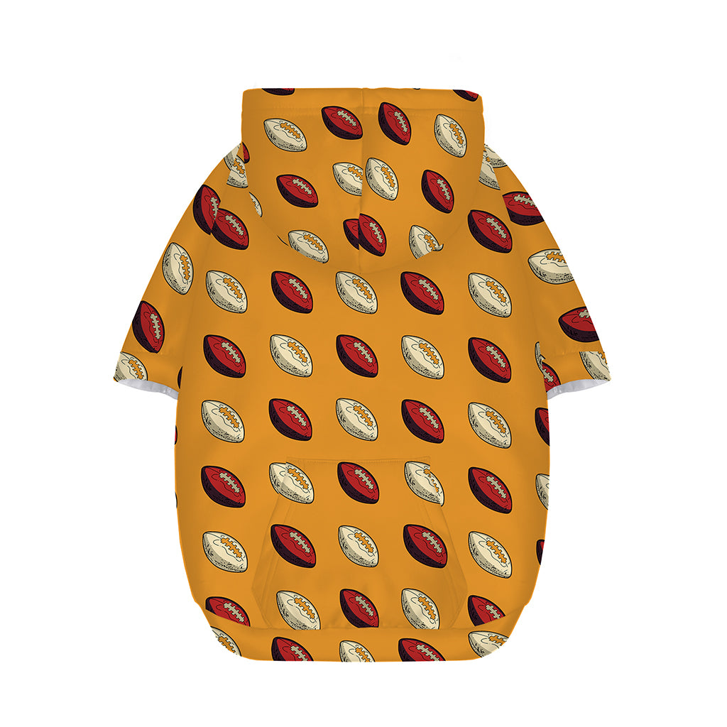 Retro American Football Ball Print Dog Zip Up Hoodie